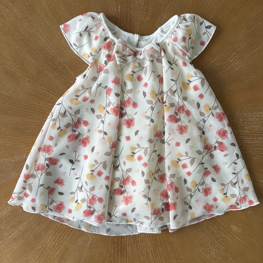 Floral Baby Dress with Cap Sleeves